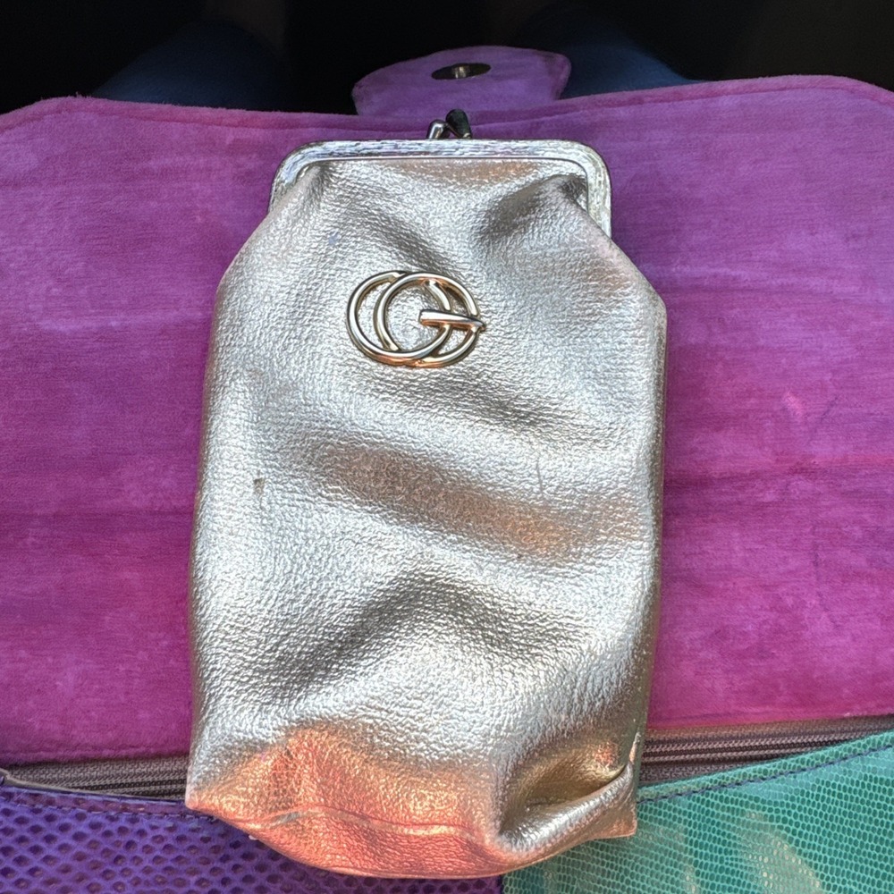 Vintage Cigarette Case Gold Lame Leather